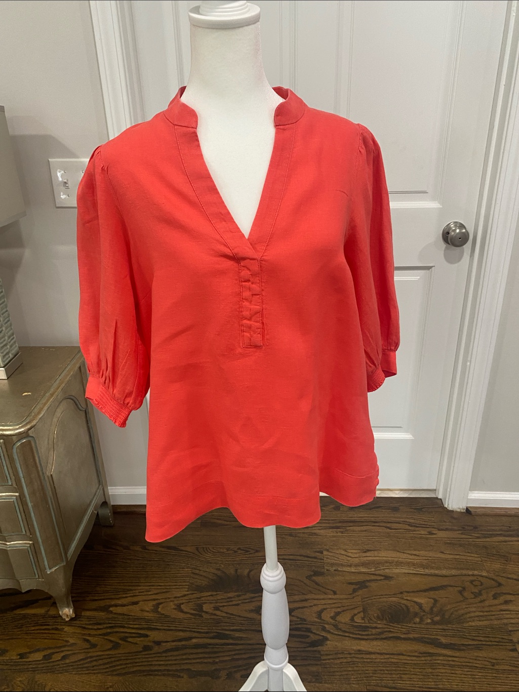 Lilly Pulitzer Coral Red Linen Top